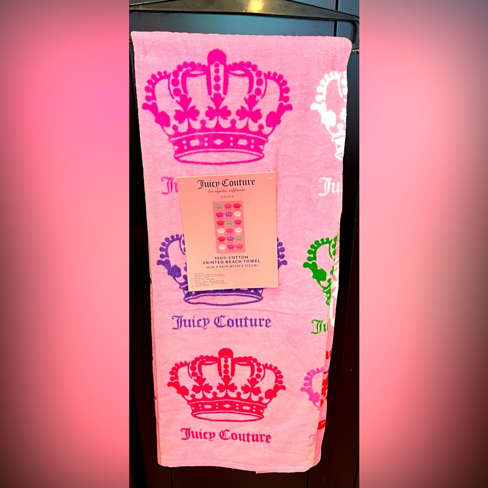 🩷🍒Juicy couture crown beach towel